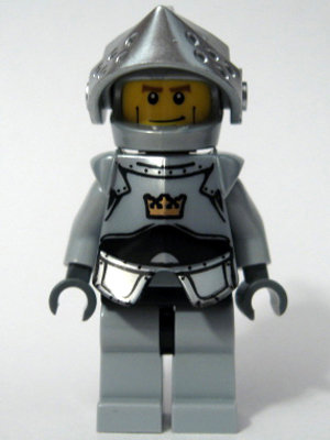 LEGO Minifigure-Fantasy Era - Crown Knight Plain with Breastplate, Helmet with Visor, Vertical Cheek Lines-Castle / Fantasy Era-CAS379-Creative Brick Builders